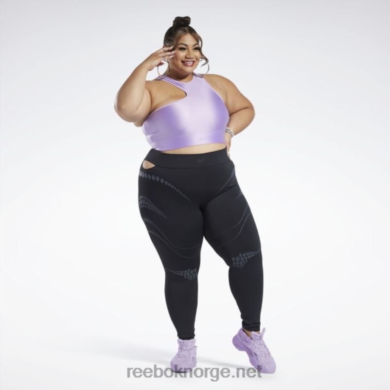 kvinner forvirret lilla 2X42N461 Reebok cardi b en-skulder crop tank topp (plus size) - Bilde 8