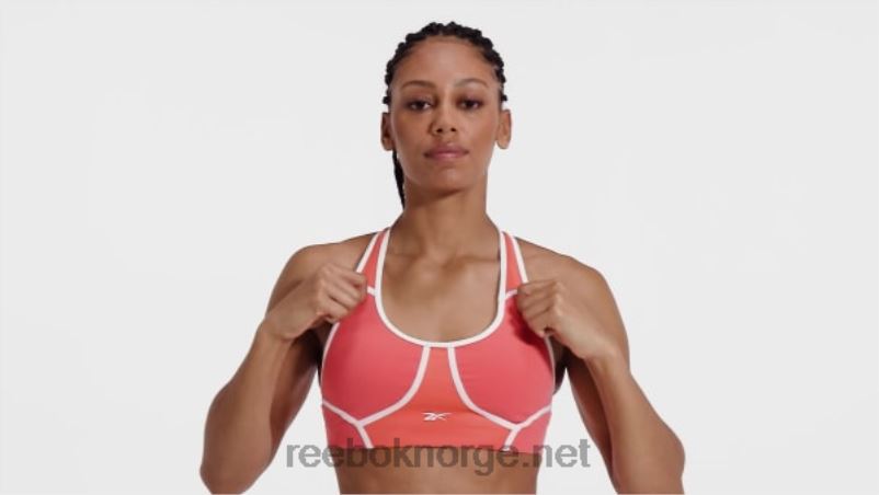 kvinner halvoransje bluss 2X42N416 Reebok lux racer vattert fargeblokkert BH - Bilde 2