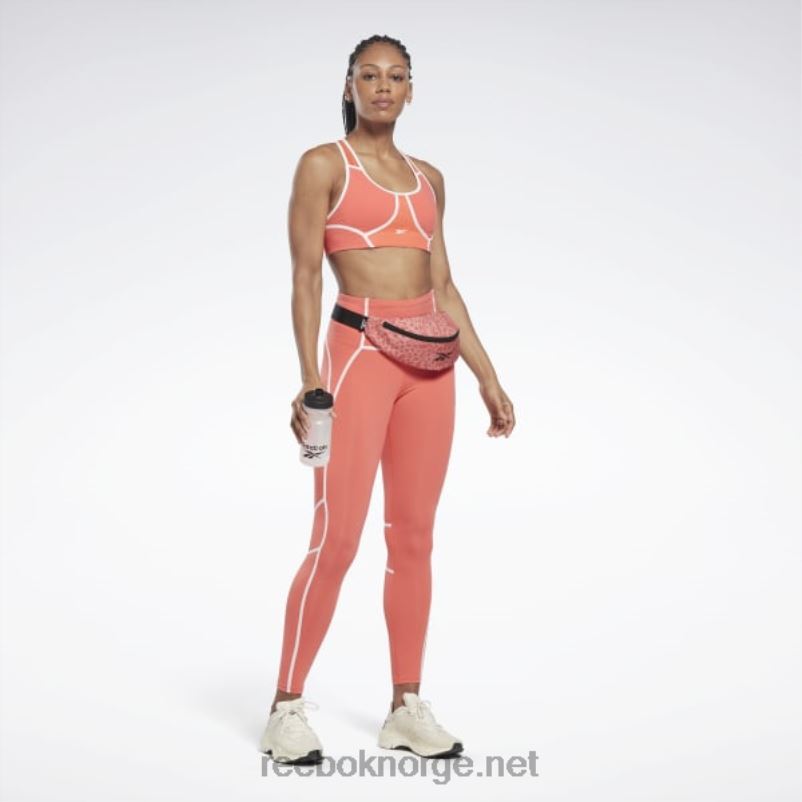 kvinner halvoransje bluss 2X42N416 Reebok lux racer vattert fargeblokkert BH - Bilde 3