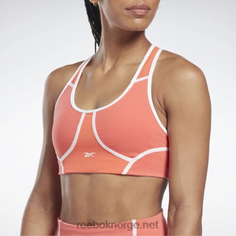 kvinner halvoransje bluss 2X42N416 Reebok lux racer vattert fargeblokkert BH - Bilde 5