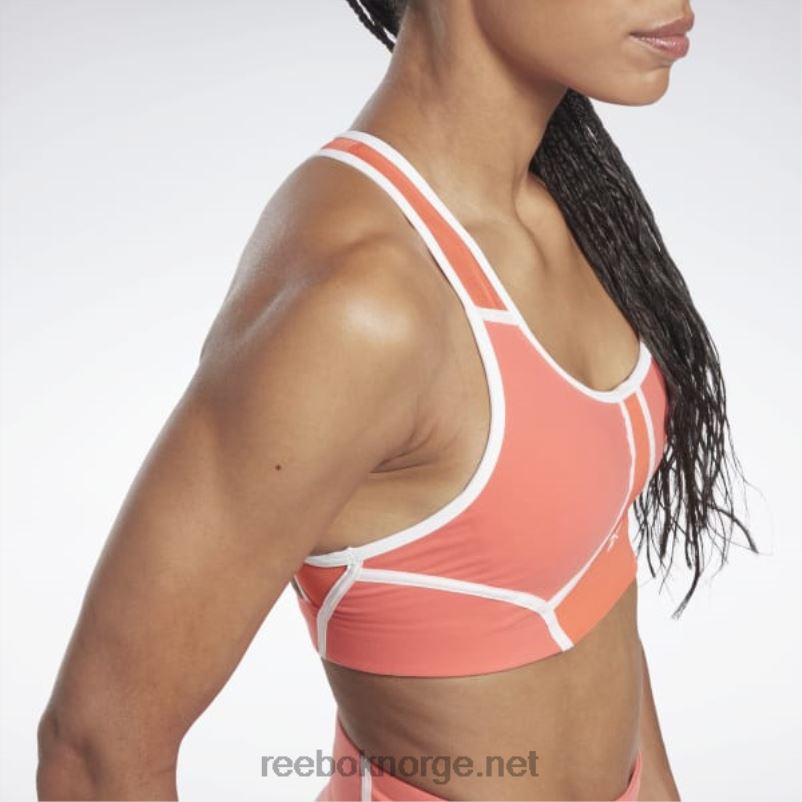 kvinner halvoransje bluss 2X42N416 Reebok lux racer vattert fargeblokkert BH - Bilde 7