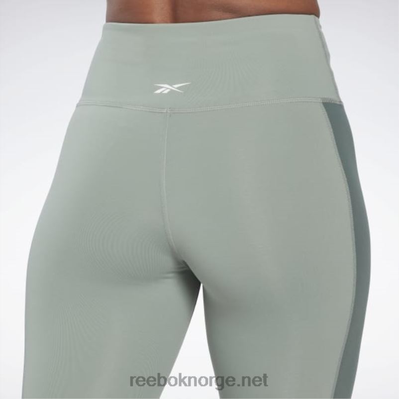 kvinner harmoni grønn 2X42N525 Reebok lux fargeblokk-tights med høy midje - Bilde 4