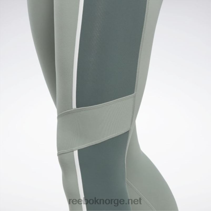 kvinner harmoni grønn 2X42N525 Reebok lux fargeblokk-tights med høy midje - Bilde 5