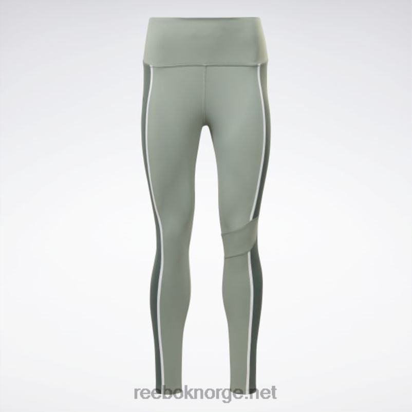 kvinner harmoni grønn 2X42N525 Reebok lux fargeblokk-tights med høy midje - Bilde 6