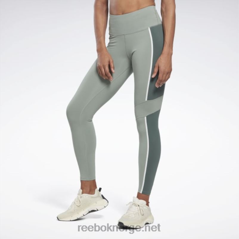kvinner_harmoni_gronn_2x42n525_reebok_lux_fargeblokk_tights_med_hoy_midje.jpg kvinner harmoni grønn 2X42N525 Reebok lux fargeblokk-tights med høy midje - Bilde 1