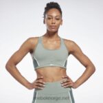 kvinner harmoni grønn 2X42N658 Reebok lux racer vattert colorblock bh