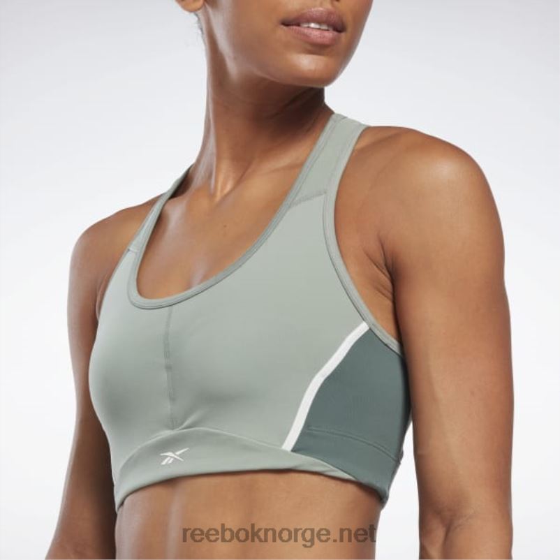 kvinner harmoni grønn 2X42N658 Reebok lux racer vattert colorblock bh - Bilde 4