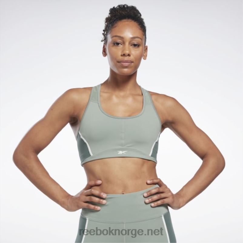 kvinner harmoni grønn 2X42N658 Reebok lux racer vattert colorblock bh - Bilde 1