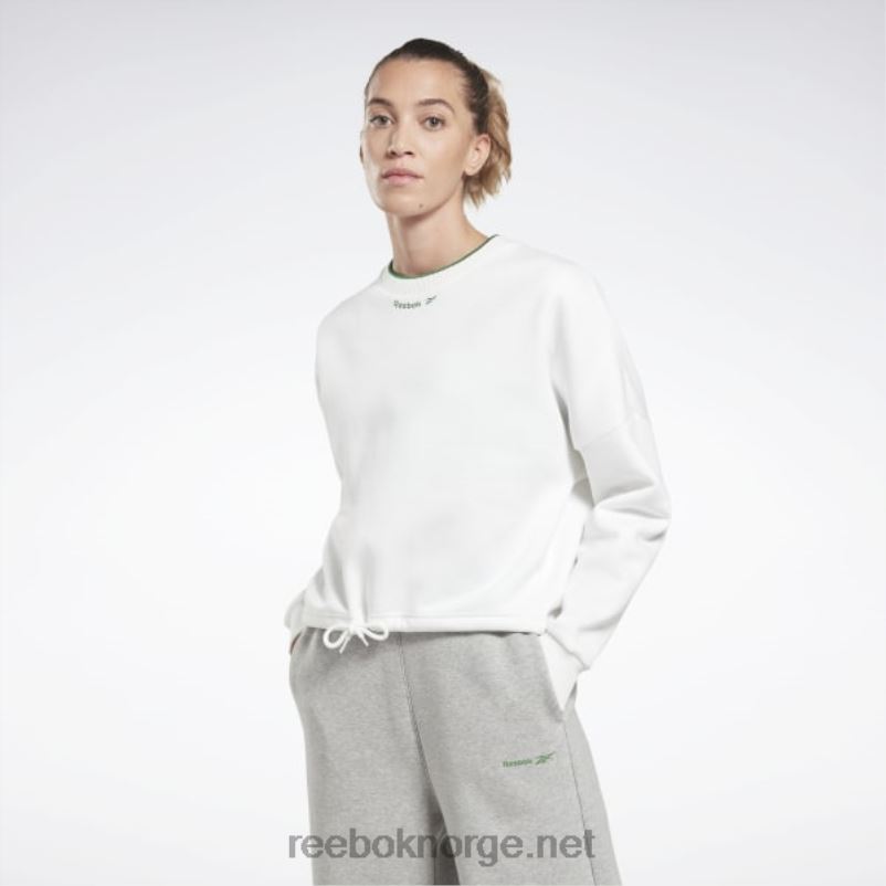 kvinner_hvit_2x42n516_reebok_identitet_fleece_crew_sweatshirt.jpg kvinner hvit 2X42N516 Reebok identitet fleece crew sweatshirt - Bilde 1