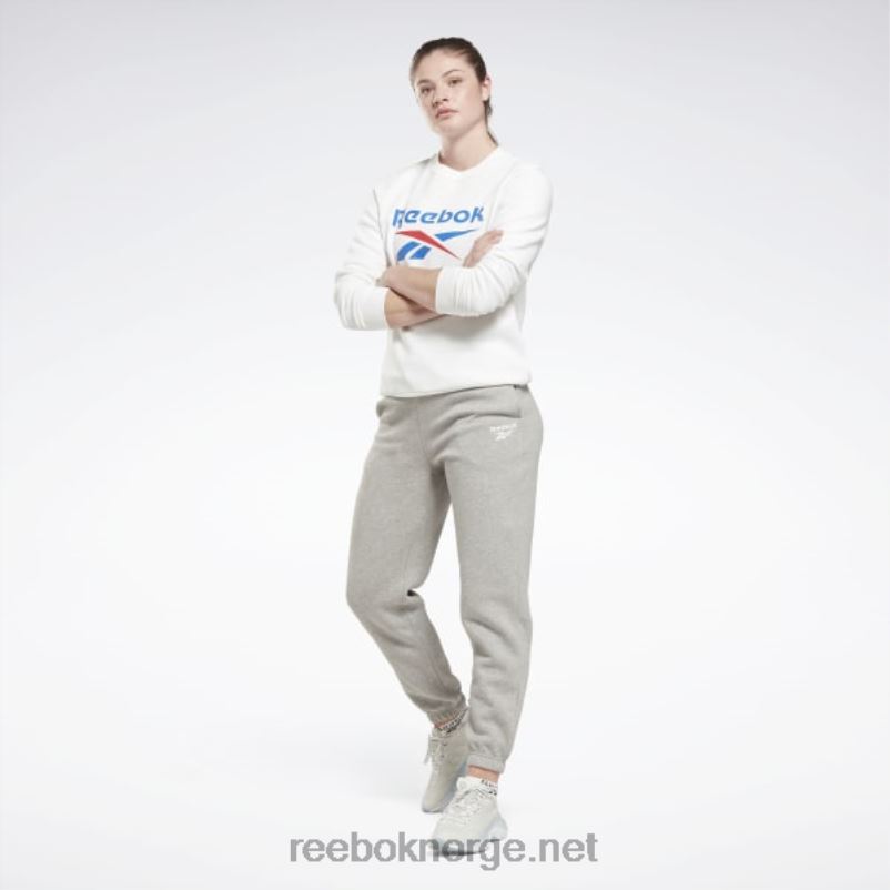 kvinner hvit 2X42N597 Reebok identitet stor logo fleece crew sweatshirt - Bilde 2