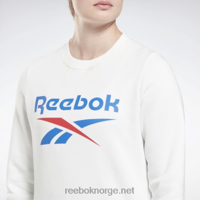 kvinner hvit 2X42N597 Reebok identitet stor logo fleece crew sweatshirt - Bilde 4