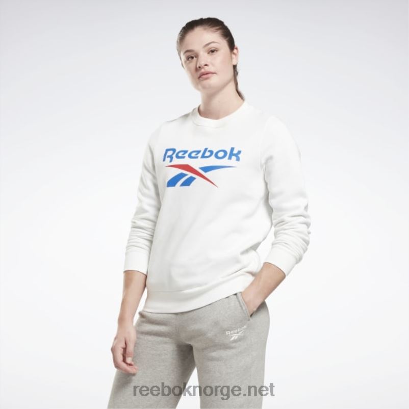 kvinner_hvit_2x42n597_reebok_identitet_stor_logo_fleece_crew_sweatshirt.jpg kvinner hvit 2X42N597 Reebok identitet stor logo fleece crew sweatshirt - Bilde 1