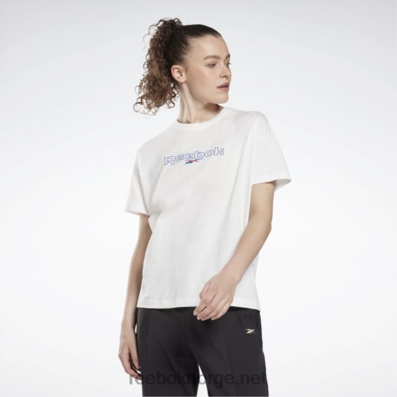 kvinner_hvit_2x42n727_reebok_merke_t_skjorte.jpg kvinner hvit 2X42N727 Reebok merke t-skjorte - Bilde 1