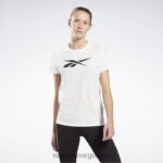 kvinner hvit 2X42N800 Reebok treningsnødvendige vektorgrafikk-t-skjorter