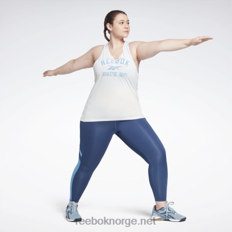 kvinner hvit 2X42N814 Reebok treningsklar supermium tanktopp med stor logo (plus size) - Bilde 2