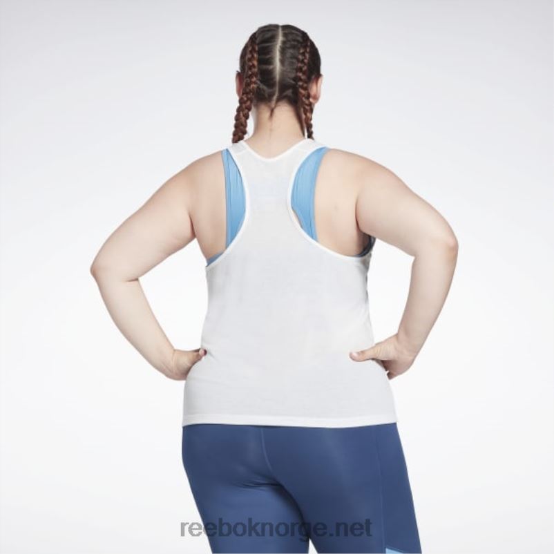 kvinner hvit 2X42N814 Reebok treningsklar supermium tanktopp med stor logo (plus size) - Bilde 3
