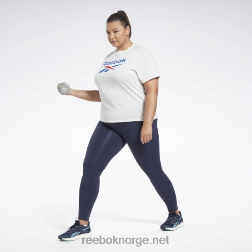 kvinner hvit/vektorblå 2X42N641 Reebok identitet t-skjorte (plus size) - Bilde 2