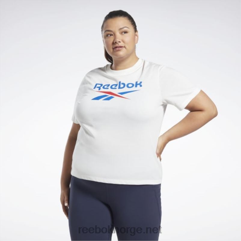 kvinner hvit/vektorblå 2X42N641 Reebok identitet t-skjorte (plus size) - Bilde 1