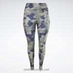 kvinner jegergrønn 2X42N561 Reebok treningsklare tights med kamotrykk (plus size) - Bilde 6
