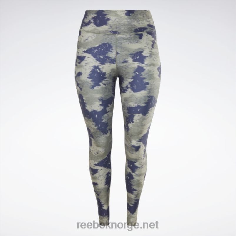 kvinner jegergrønn 2X42N561 Reebok treningsklare tights med kamotrykk (plus size) - Bilde 6