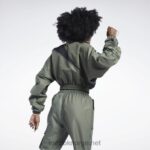 kvinner jegergrønn 2X42N940 Reebok cardi b vevd satengjakke - Bilde 3
