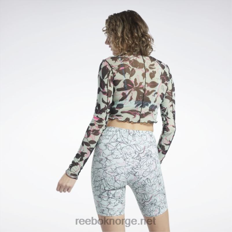 kvinner lett salvie 2X42N750 Reebok klassiske blomstrende skjorte med mesh-langermet med blomstertrykk - Bilde 3