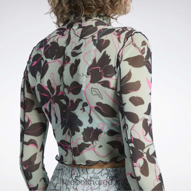 kvinner lett salvie 2X42N750 Reebok klassiske blomstrende skjorte med mesh-langermet med blomstertrykk - Bilde 6