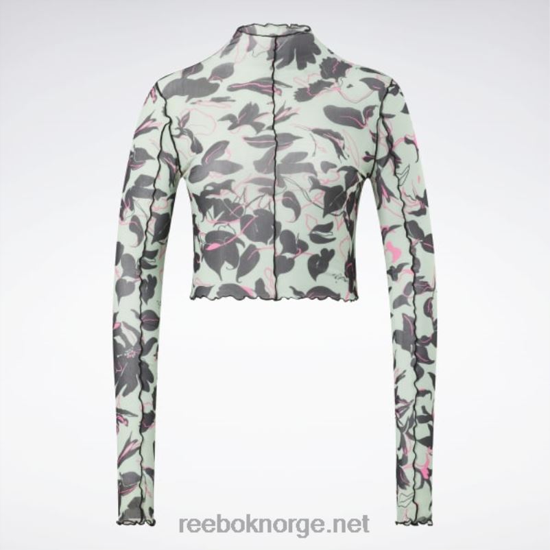 kvinner lett salvie 2X42N750 Reebok klassiske blomstrende skjorte med mesh-langermet med blomstertrykk - Bilde 7