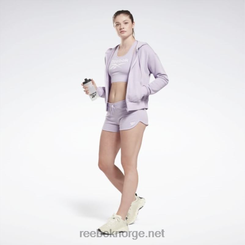 kvinner lilla oase 2X42N648 Reebok identitet liten logo fransk frotté hettegenser med glidelås - Bilde 2