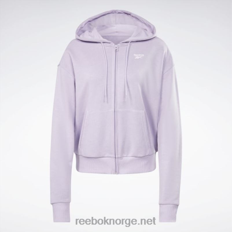 kvinner lilla oase 2X42N648 Reebok identitet liten logo fransk frotté hettegenser med glidelås - Bilde 6