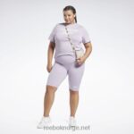 kvinner lilla oase 2X42N861 Reebok logo-shorts med identitet (plus size) - Bilde 2