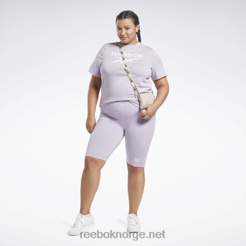 kvinner lilla oase 2X42N861 Reebok logo-shorts med identitet (plus size) - Bilde 2