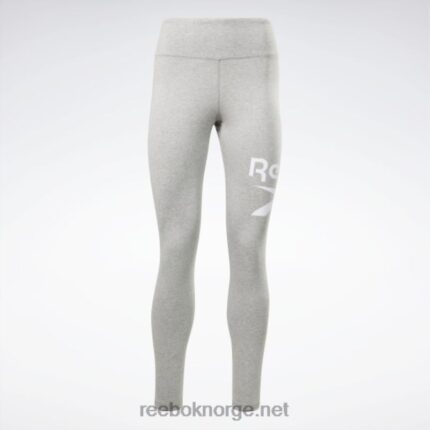 kvinner mellomgrå lyng/hvit 2X42N688 Reebok leggings med identitetslogo