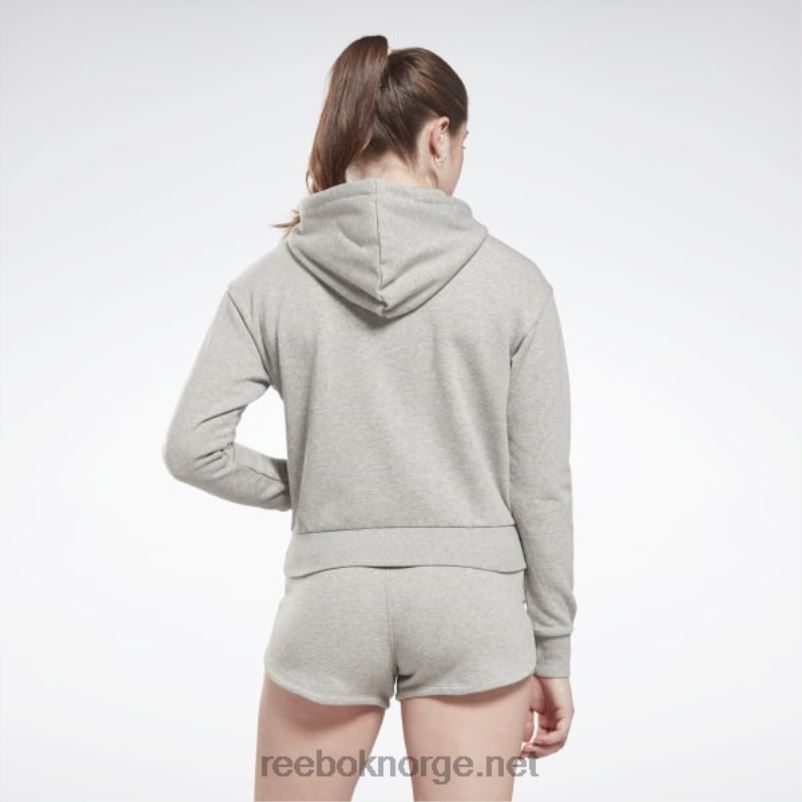 kvinner middels grå lyng 2X42N513 Reebok identitet liten logo fransk frotté hettegenser med glidelås - Bilde 3