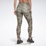 kvinner militærgrønn 2X42N642 Reebok lux dristige tights med camo-trykk - Bilde 4