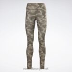 kvinner militærgrønn 2X42N642 Reebok lux dristige tights med camo-trykk - Bilde 8