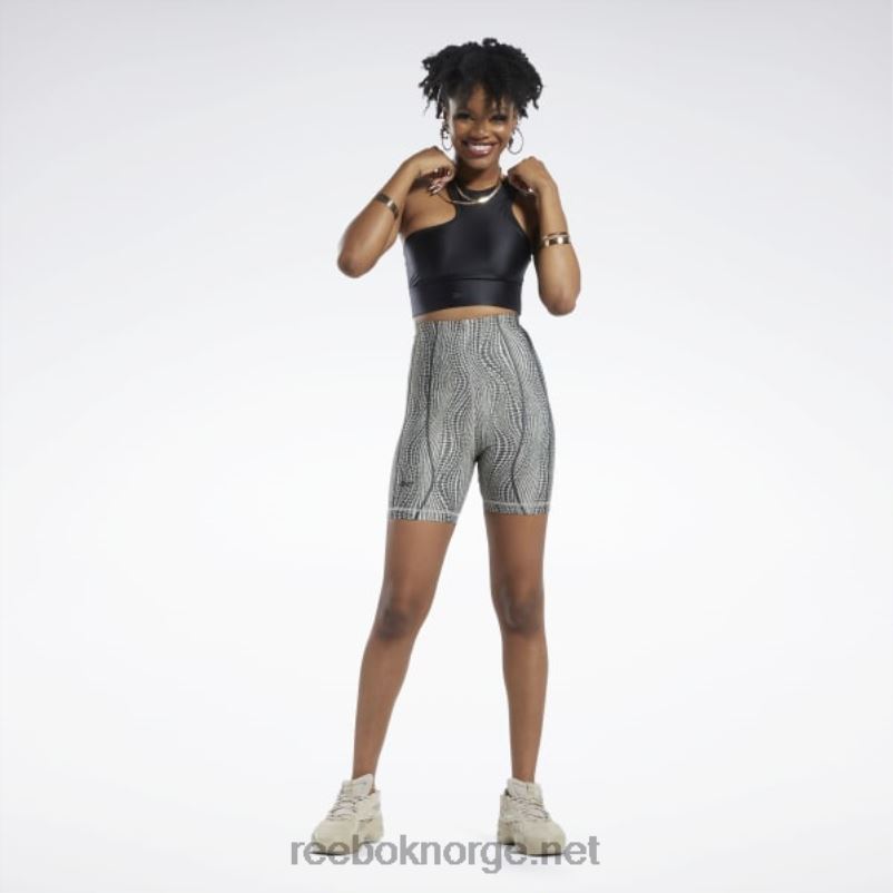 kvinner moderne beige 2X42N719 Reebok cardi b leggingshorts med høy midje - Bilde 3