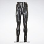 kvinner nattsvart 2X42N638 Reebok myt allover print tights - Bilde 7