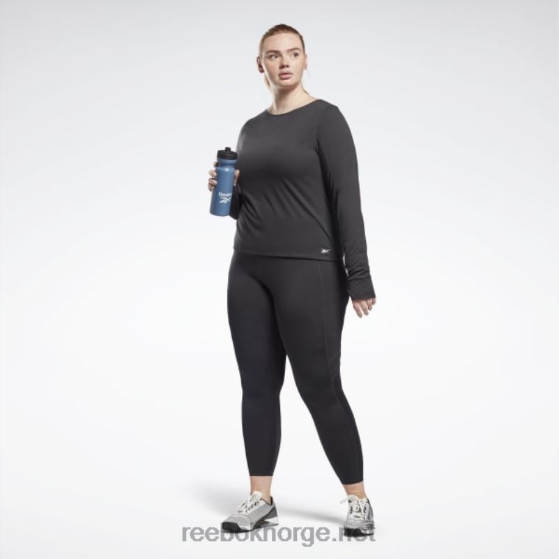 kvinner nattsvart 2X42N674 Reebok treningsklar supremium langermet t-skjorte (plus size) - Bilde 2