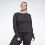 kvinner nattsvart 2X42N674 Reebok treningsklar supremium langermet t-skjorte (plus size)