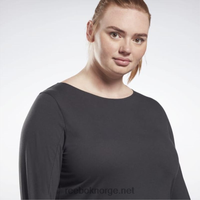 kvinner nattsvart 2X42N674 Reebok treningsklar supremium langermet t-skjorte (plus size) - Bilde 5