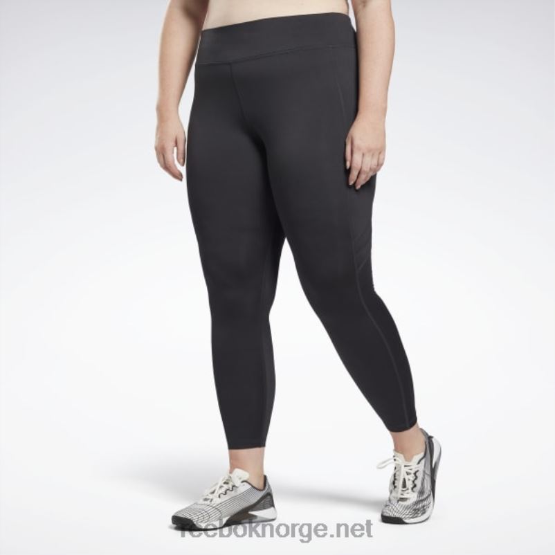 kvinner nattsvart 2X42N777 Reebok treningsklare mesh-leggings (plus size) - Bilde 1