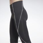 kvinner nattsvart 2X42N835 Reebok treningsklare ribbestrikkede høye leggings - Bilde 4
