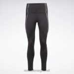kvinner nattsvart 2X42N835 Reebok treningsklare ribbestrikkede høye leggings - Bilde 5