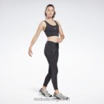 kvinner nattsvart 2X42N853 Reebok treningsklare mesh-leggings - Bilde 2