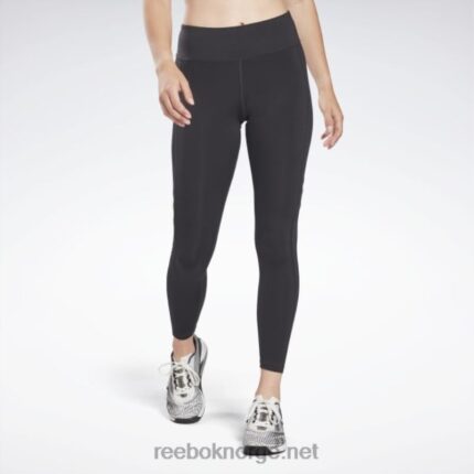 kvinner nattsvart 2X42N853 Reebok treningsklare mesh-leggings