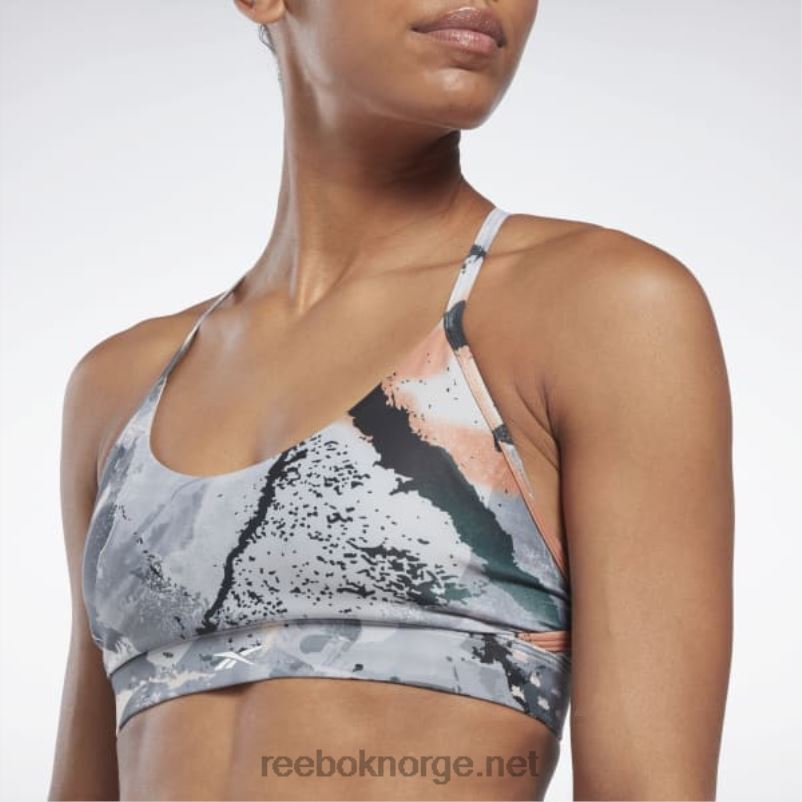 kvinner ren grå 3 2X42N508 Reebok lux strappy allover print fet bh - Bilde 4