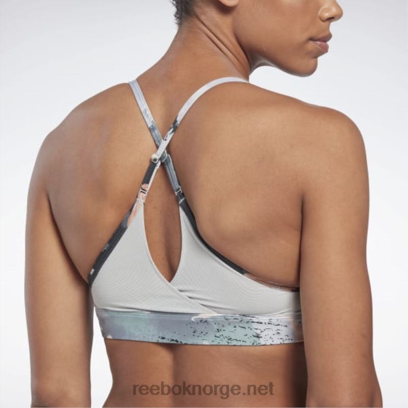 kvinner ren grå 3 2X42N508 Reebok lux strappy allover print fet bh - Bilde 5
