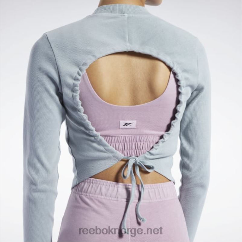 kvinner ren grå 3 2X42N619 Reebok classics naturlig fargestoff ribbet langermet sjal skjorte - Bilde 6