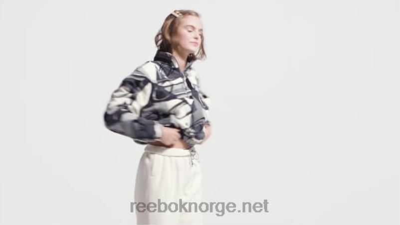 kvinner ren grå 5 2X42N848 Reebok klassisk vinterprint genser med halv glidelås - Bilde 2